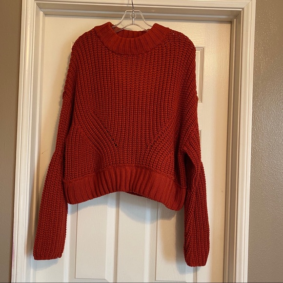 Anthropologie Sweaters Nwt Moonmadison Burnt Orange Knit Sweater